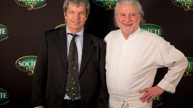 Le chef Alain Dutournier et Christian Gentil directeur de Roquefort Société® lors de la soirée