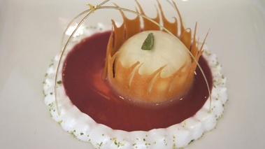 dessert à la pêche de vigne