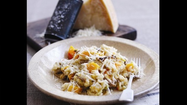 Risotto aux champignons, butternut et Parmesan