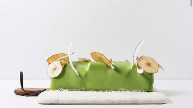 bûche pomme Granny Smith et noix de coco