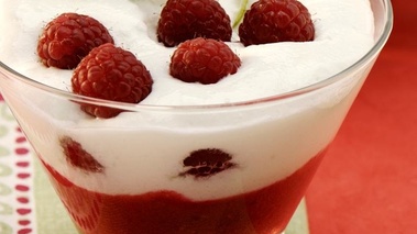 Mousseux de fromage blanc aux framboises
