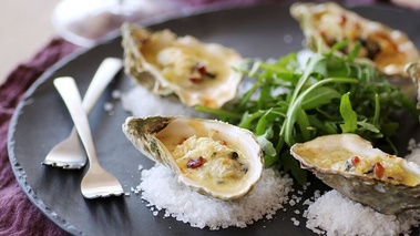 Huîtres de Normandie Gratinées à la crème de cidre