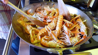 Langoustines - remuer les langoustines 3