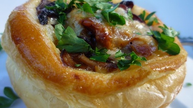 Tarte aux champignons caramélisés