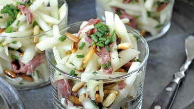 Rémoulade de poire et magret fumé