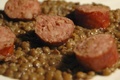 Duo de saucisses comtoises aux lentilles à la moutarde ancienne