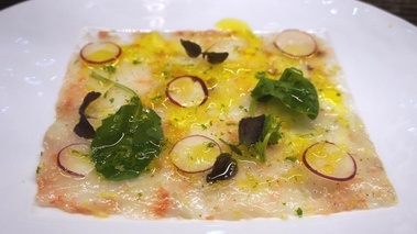 L'acajou de Jean Imbert Carpaccio de langoustines