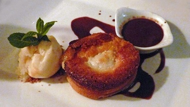 Financier au poire et son sorbet